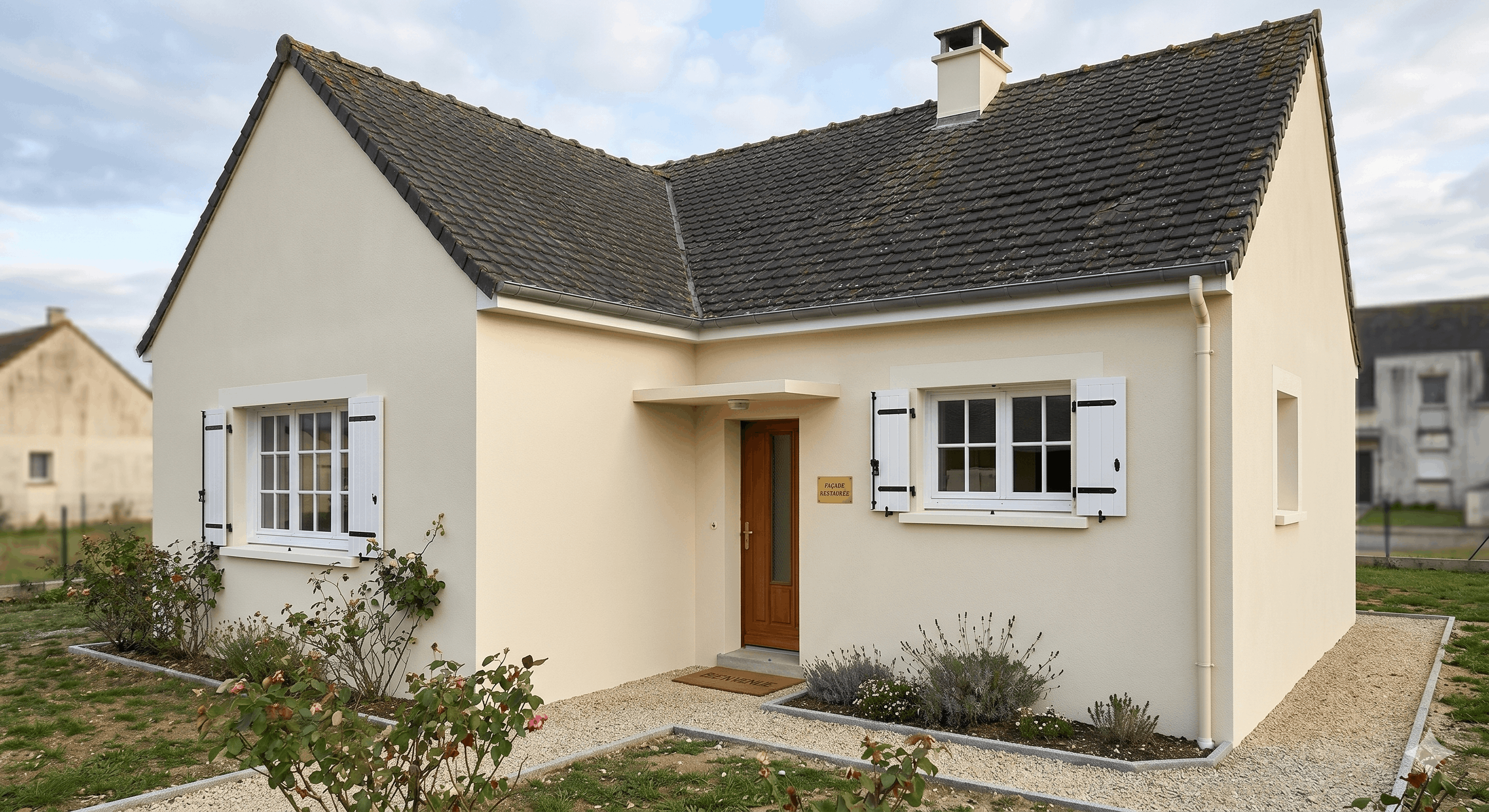 Après ravalement façade pavillon années 70 Laval